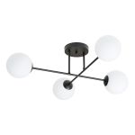 Emibig Plafonnier Roma Acier Noir | Convient pour 4x E14 - Max 10W