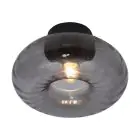 It's about RoMi Plafonnier Brussels Verre Noir | Convient pour 1x E27 