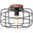 Brilliant Gwen Plafondlamp Metaal Hout Zwart | 300mm - Geschikt voor 1x E27