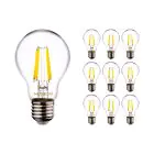 Voordeelpak 10x Noxion Lucent LED E27 Peer Filament Helder 8.5W 1055lm - 827 Zeer Warm Wit | Dimbaar - Vervangt 75W